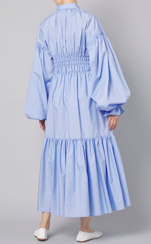 アシンメトリーフリルシャツワンピース