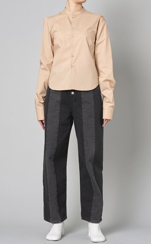 コットンカットアウトスリーブシャツ