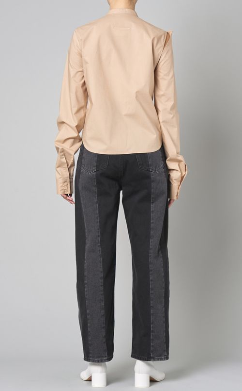 コットンカットアウトスリーブシャツ