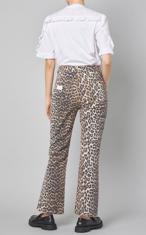 レオパードデニムクロップドパンツ