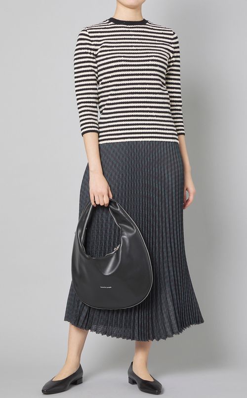 ストレッチボーダーニットプルオーバー