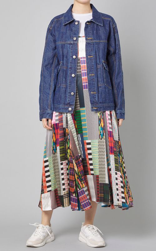 パッチワークプリントキャミワンピース