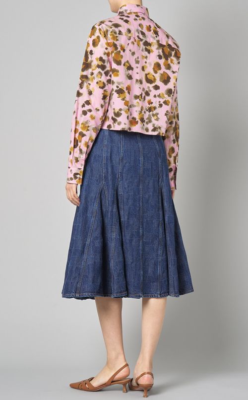 コットンレオパードクロップシャツ