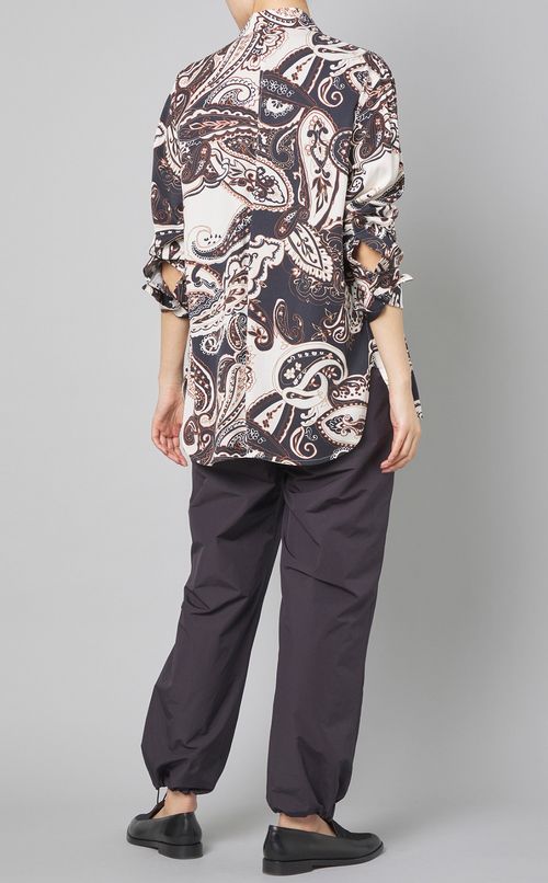 ペイズリープリントロングカフスシャツ