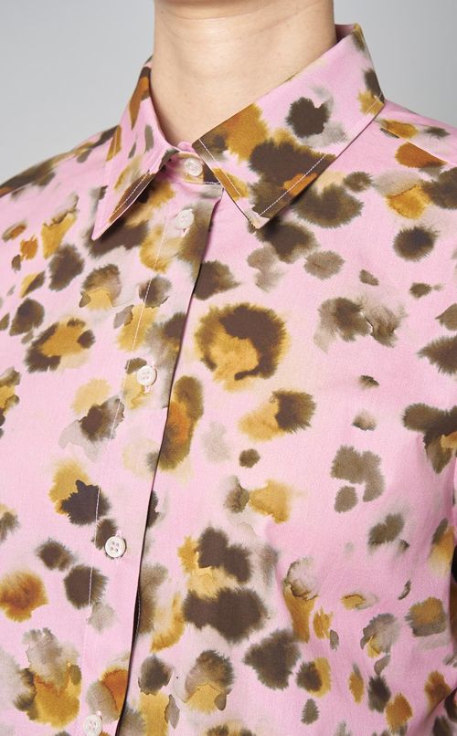 コットンレオパードクロップシャツ