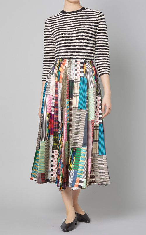 ストレッチボーダーニットプルオーバー