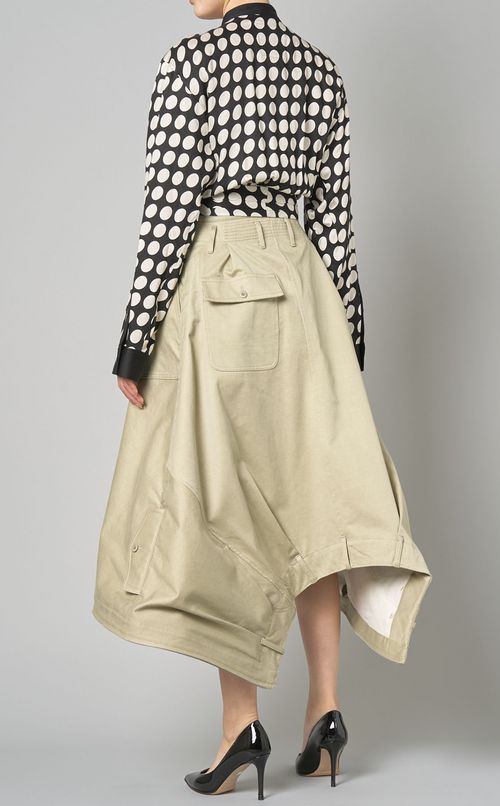 ドットプリントカシュクールブラウス