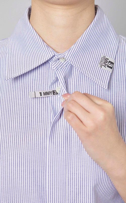 ス卜ライプロールアップスリーブシャツ