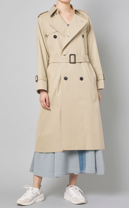 ウエスト切替フレアロングワンピース