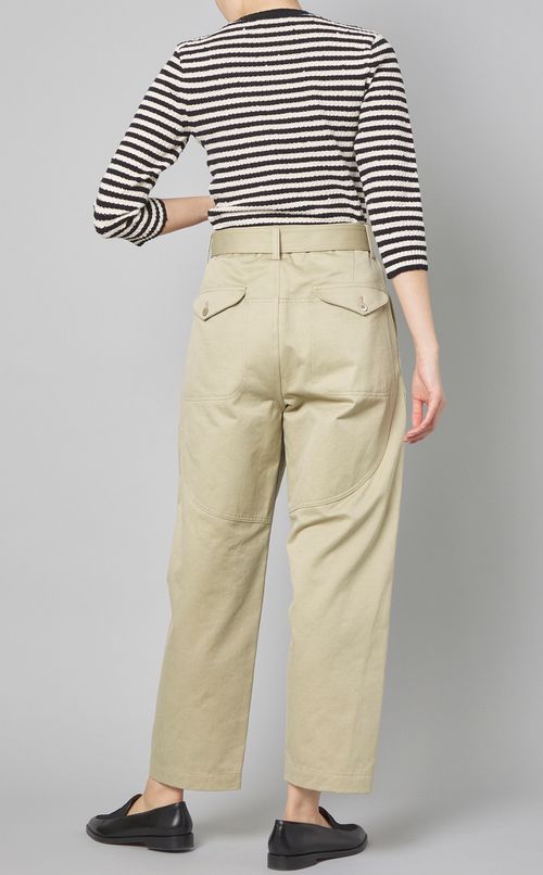 チノクロスベルテッドテーパードパンツ