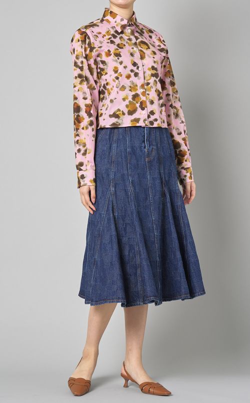 AZウォッシュドデニムフレアスカー卜