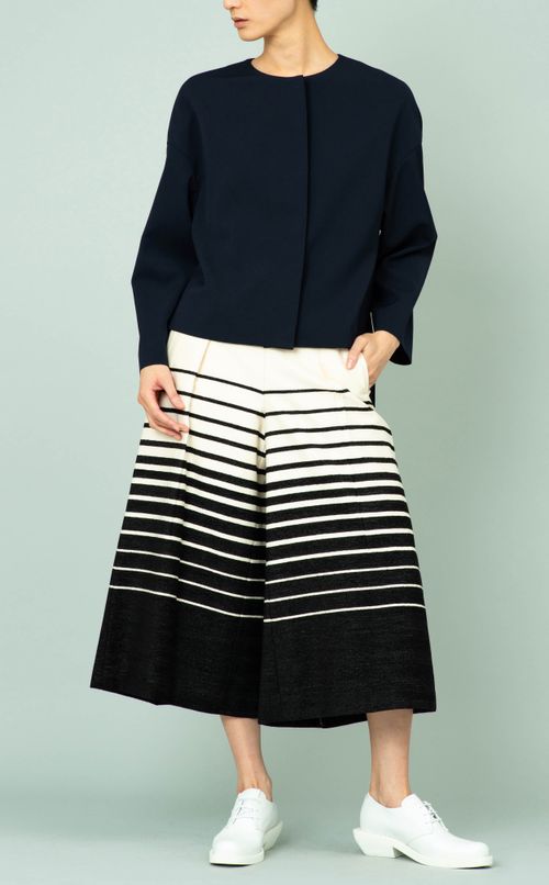 ボックスプリーツボーダーパンツ