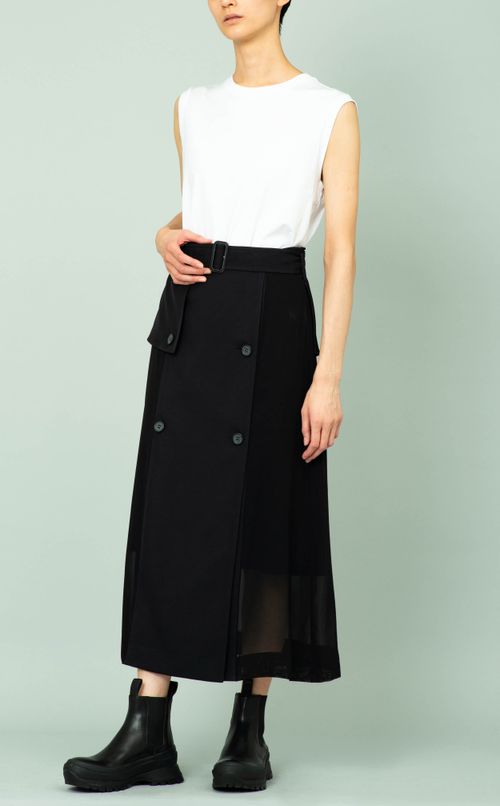 コンビファブリックトレンチスカート