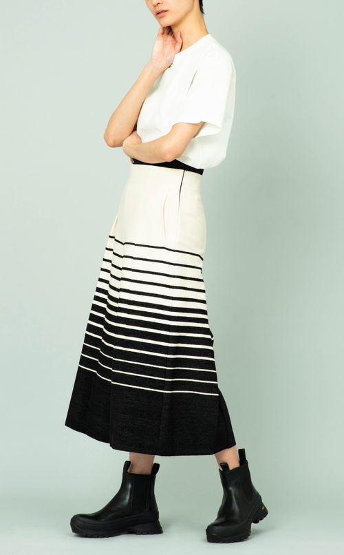 ボックスプリーツボーダーパンツ