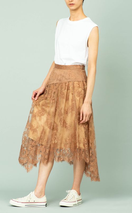 アシンメトリーレーススカート