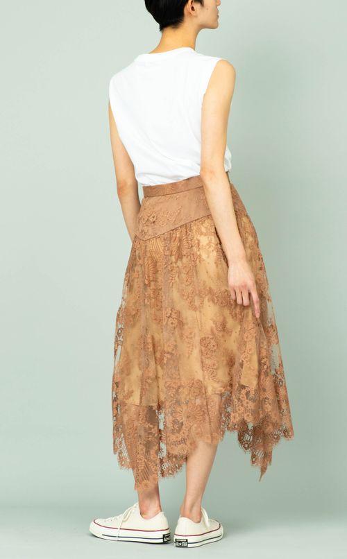 アシンメトリーレーススカート
