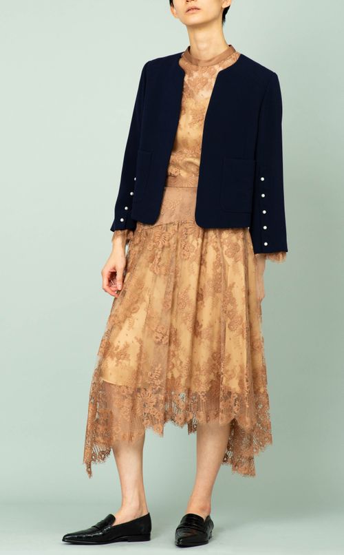 パール付ノーカラージャケット