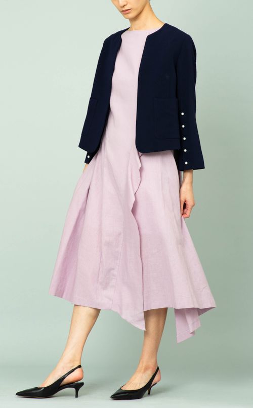 パール付ノーカラージャケット