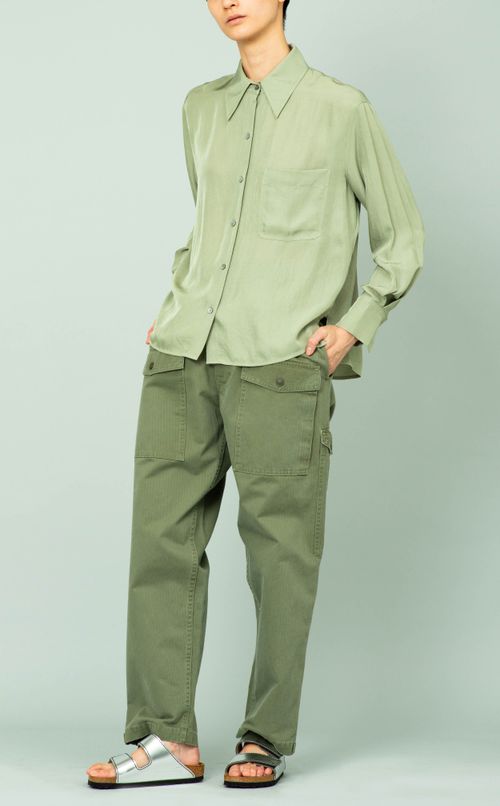 トリアセテートロングスリーブシャツ