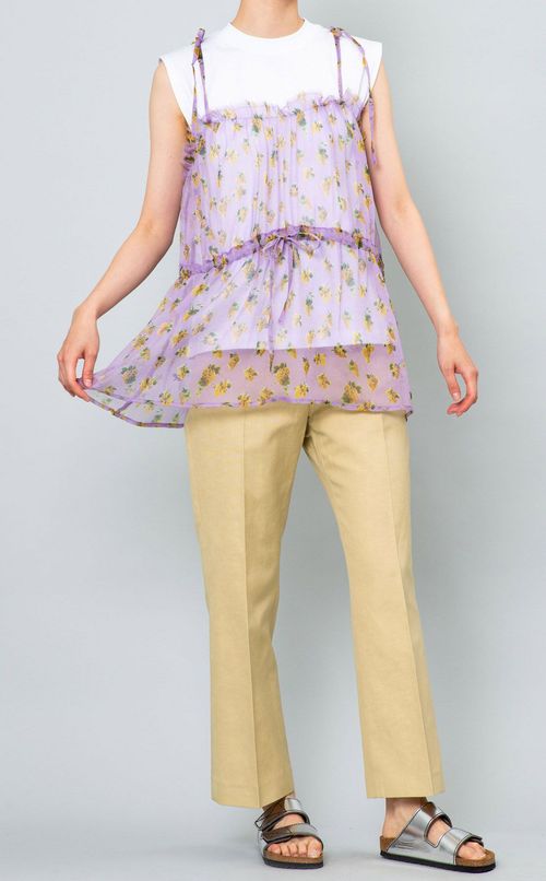 コットンリネンクロップドパンツ