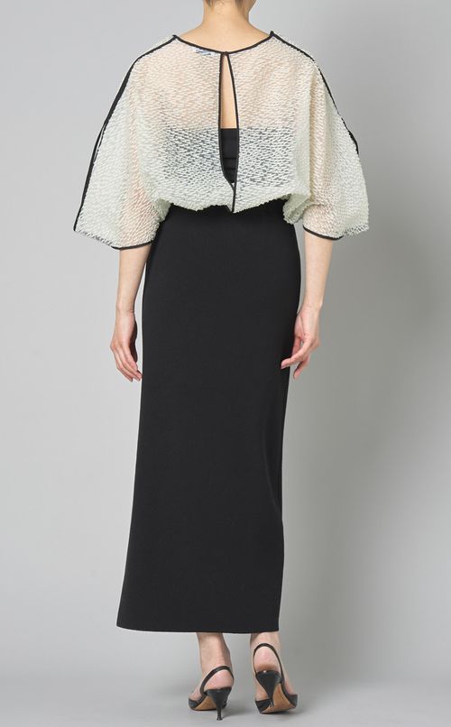 カットジャガード2wayスリーブドレス