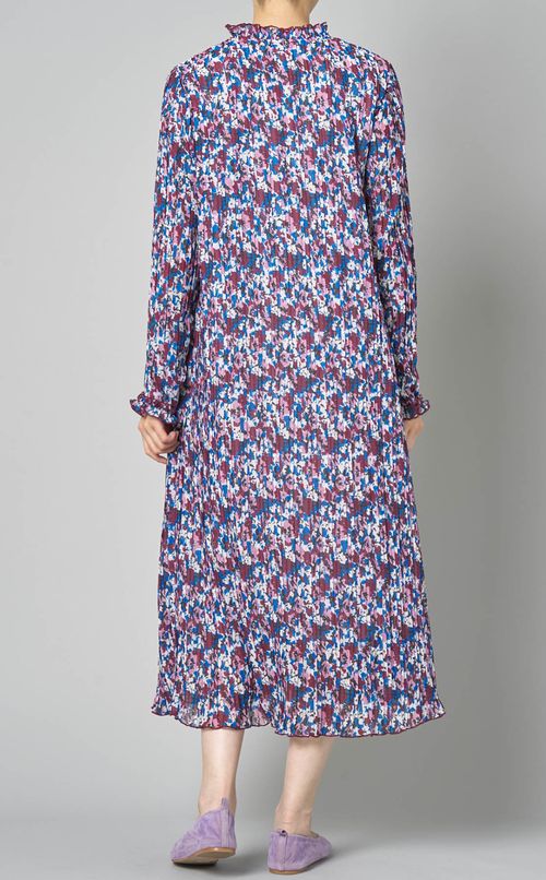 マルチフラワープリントプリーツワンピース