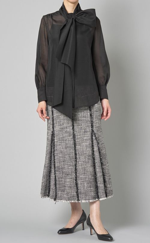 コットンツイードフレアスカート