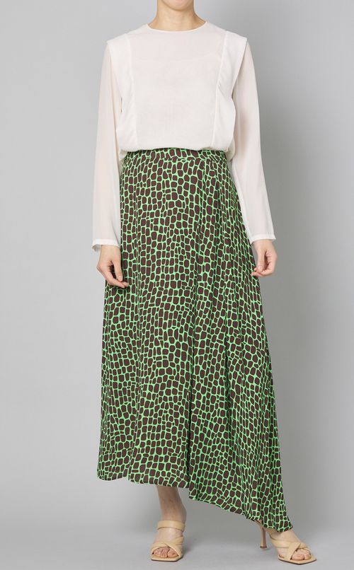 ジラフプリントアシンメトリースカート