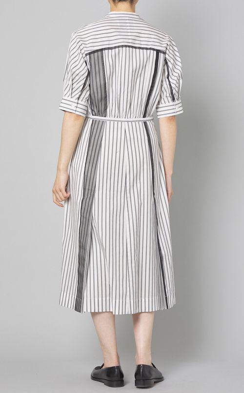 コットンストライプオーガンジーワンピース