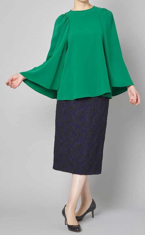 フラワーふくれジャガードスカート