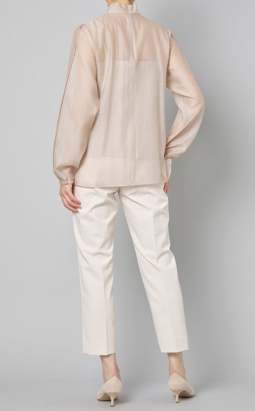 キャミソール付シアーボウタイブラウス