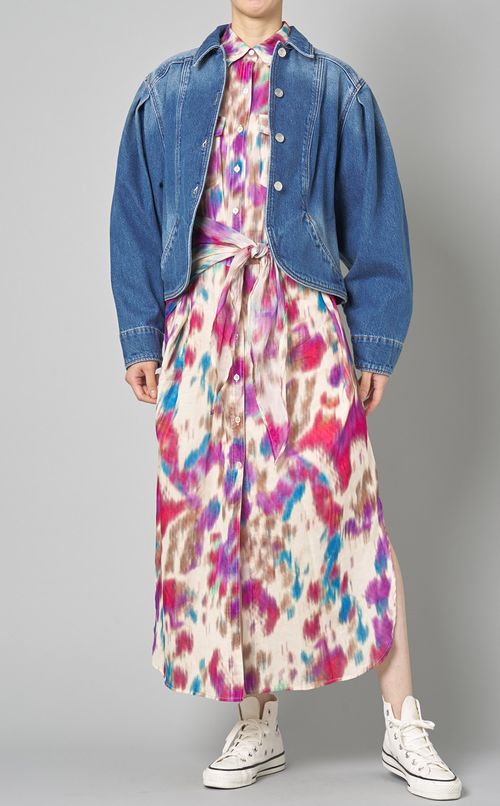 ライトデニムギャザースリーブブルゾン