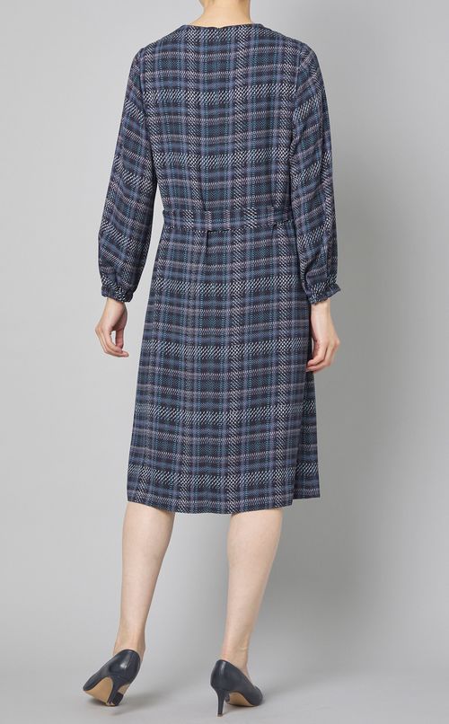 ボウタイプレイフルチェックワンピース