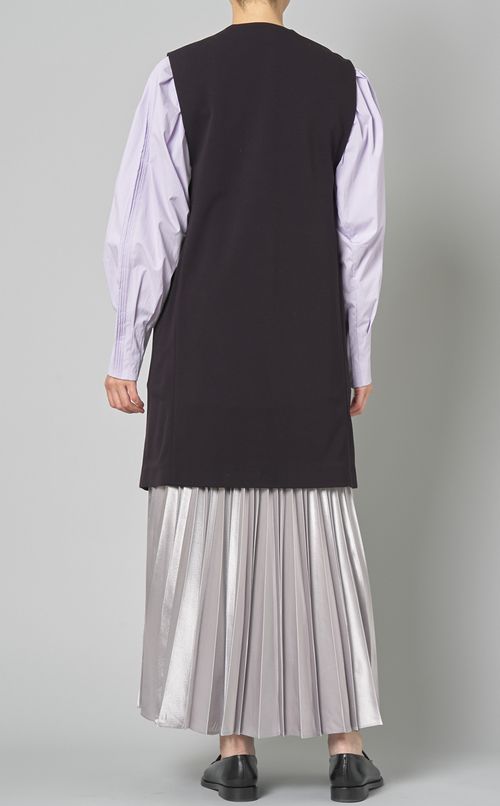 フラップポケットクルーネックジレ