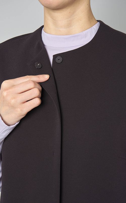 フラップポケットクルーネックジレ