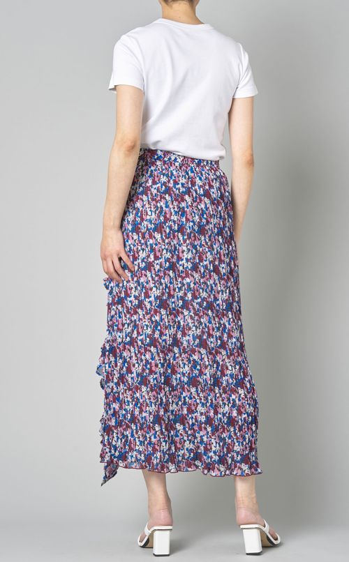 マルチフラワープリントミディスカート