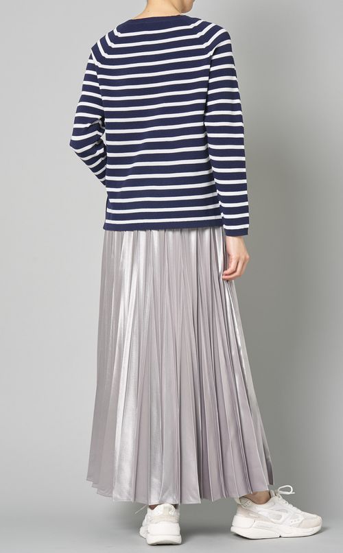 スクエアネックボーダーニット