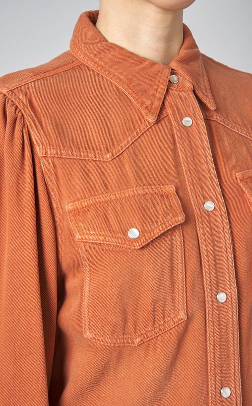 ギャザーショルダーウエスタンブラウス