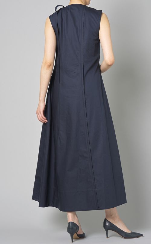 コットンノースリーブロングワンピース