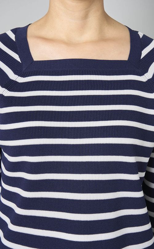 スクエアネックボーダーニット