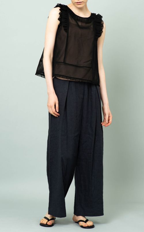 コットンオーガンジーフリルブラウス