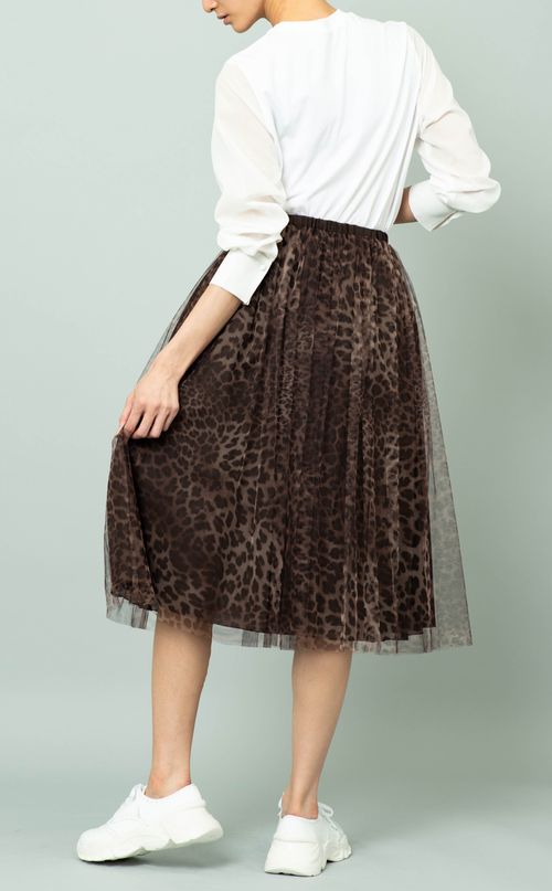 レオパードミディチュールスカート