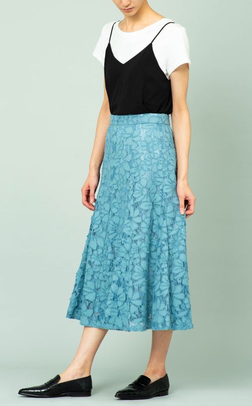 レースフレアミディスカート