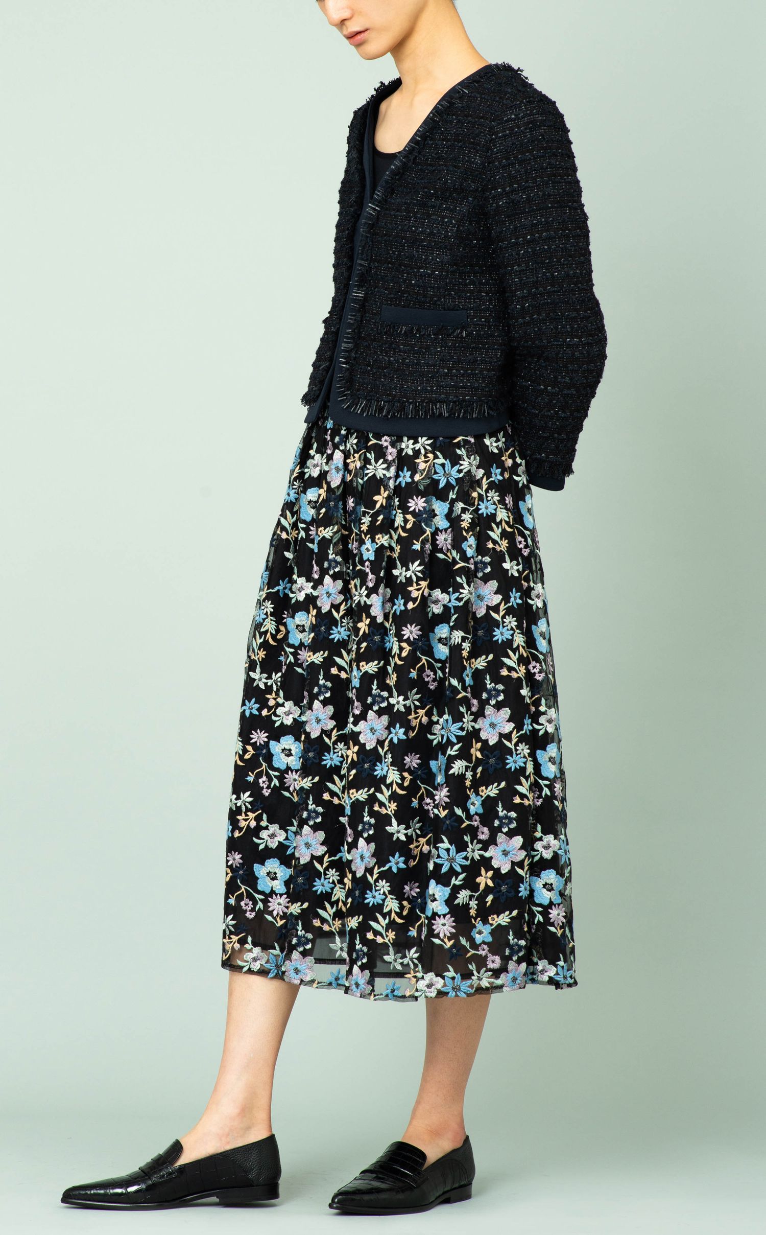 JILL STUART｜ノーカラーツイードジャケット