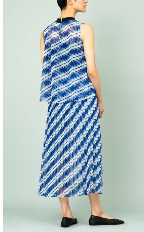 メッシュボーダーブラウス