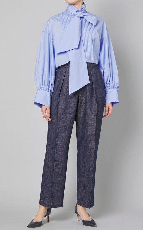 クロップドボウタイドレスシャツ