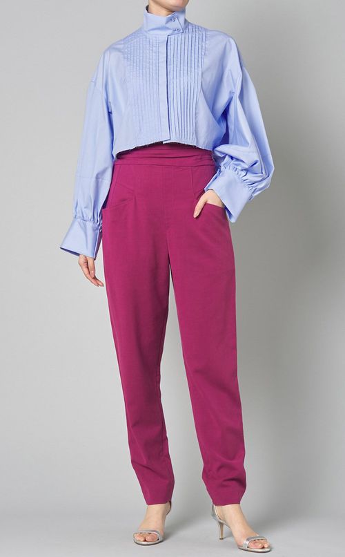 クロップドボウタイドレスシャツ