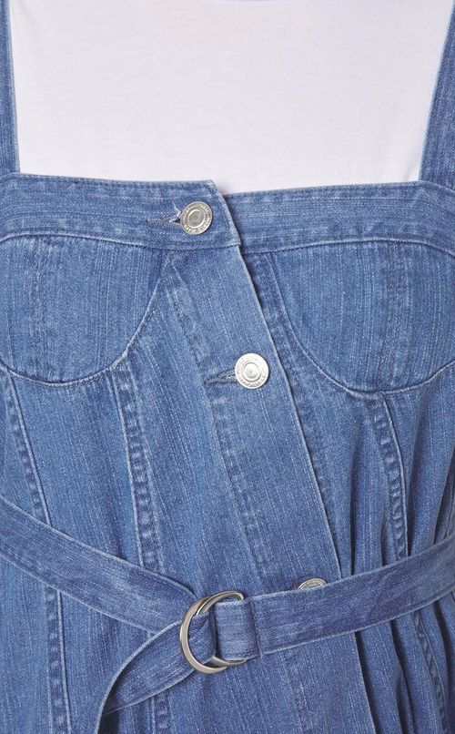 ウォッシュドデニムスラッシュワンピース