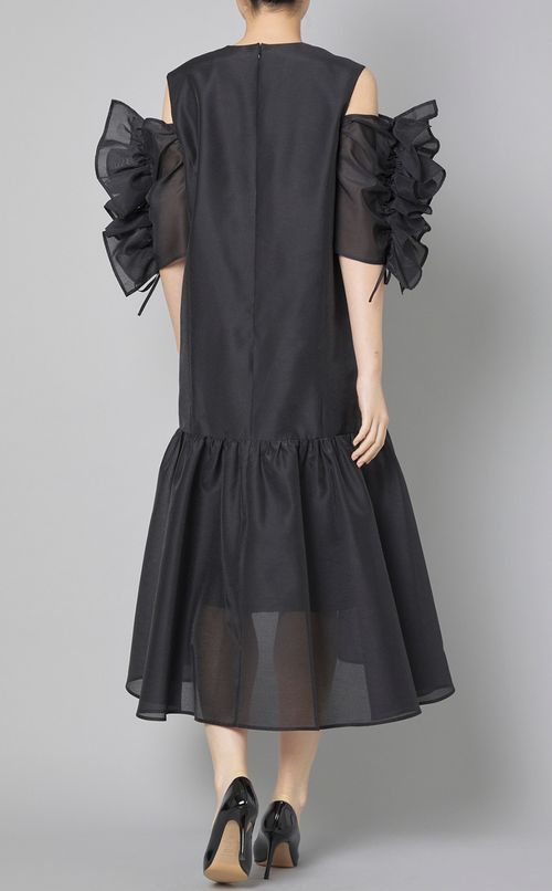 シアーフリルスリーブドレス