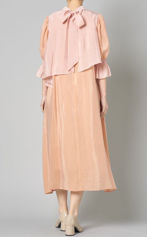 シアーバイカラーレイヤードドレス